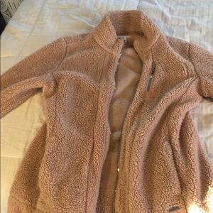 pink sip up sweater fuzzy